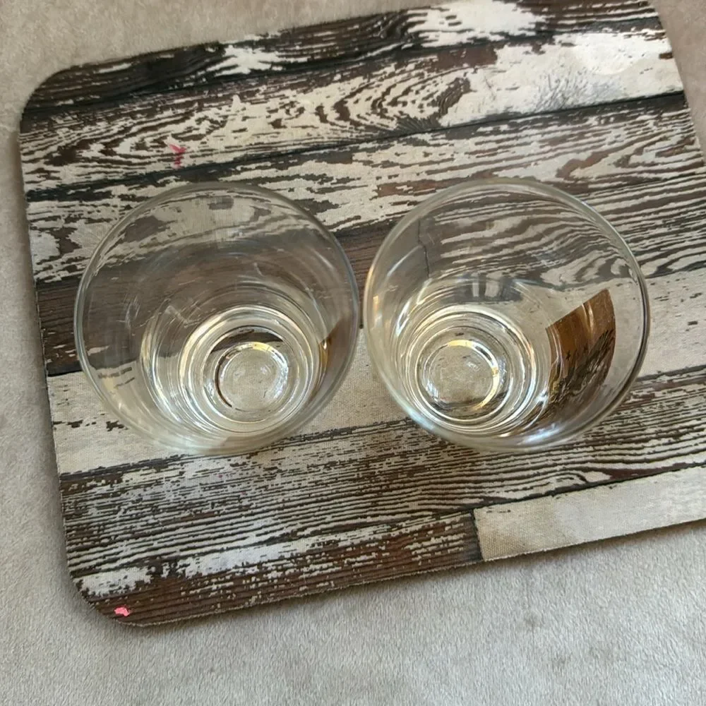 VTG *Federal Gold American Eagle* Stars! Set of 2 Cordial Shot Glasses